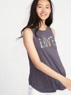 Old Navy Womens High-neck Swing Tank For Women Coal Smoke Size Xs