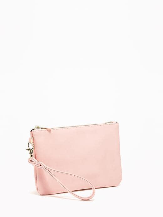 Old Navy Zip Top Charging Wristlet Clutch - Blushin Up