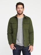 Old Navy Sweater Fleece Shirt Jacket For Men - Another Green World