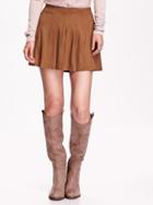 Old Navy Faux Suede Pleated Mini Skirt Size L Tall - Coin Toss