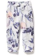 Old Navy Tie Front Floral Soft Pants - Light Blue Floral