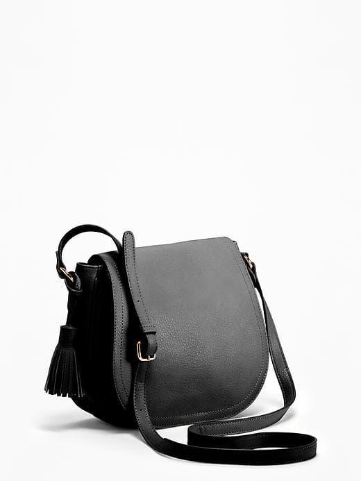 Old Navy Tassel Saddle Bag For Women - Black