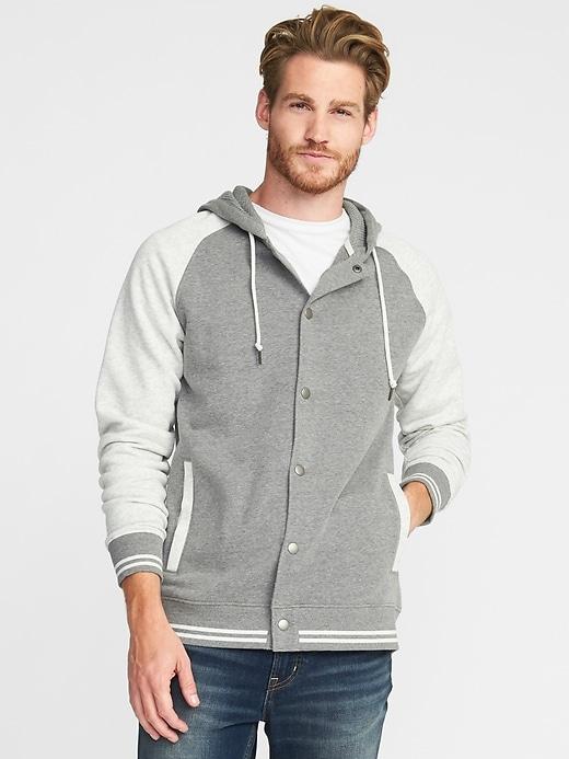Old Navy Varsity Style Fleece Hoodie For Men - Gray Combo