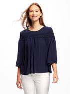 Old Navy Crinkle Gauze Swing Blouse For Women - Lost At Sea Navy