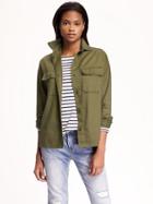 Old Navy Boyfriend Shirt Jacket For Women - Caper Green