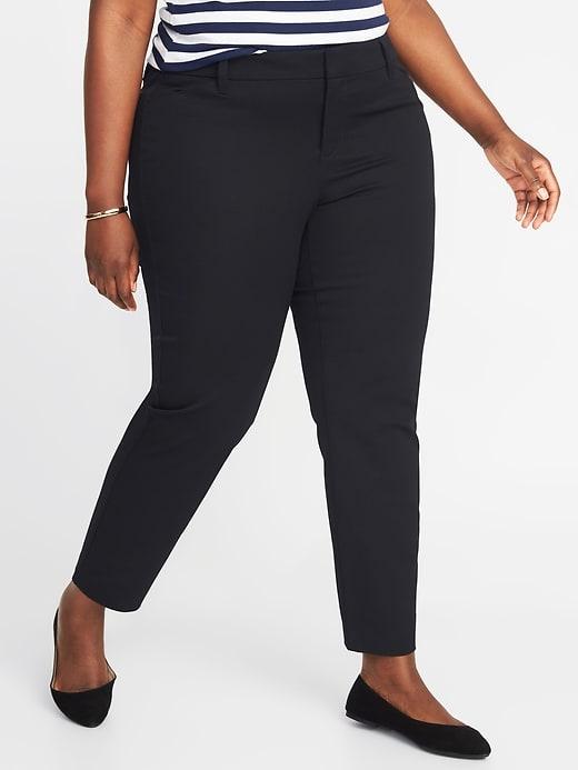 Old Navy Womens Mid-rise Plus-size Pixie Pants Black Size 16