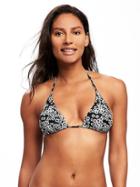 Old Navy Triangle String Bikini Top For Women - Black Floral