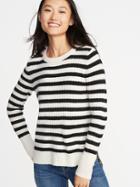 Old Navy Womens Cozy Crew-neck Sweater For Women Navy Stripe Size M