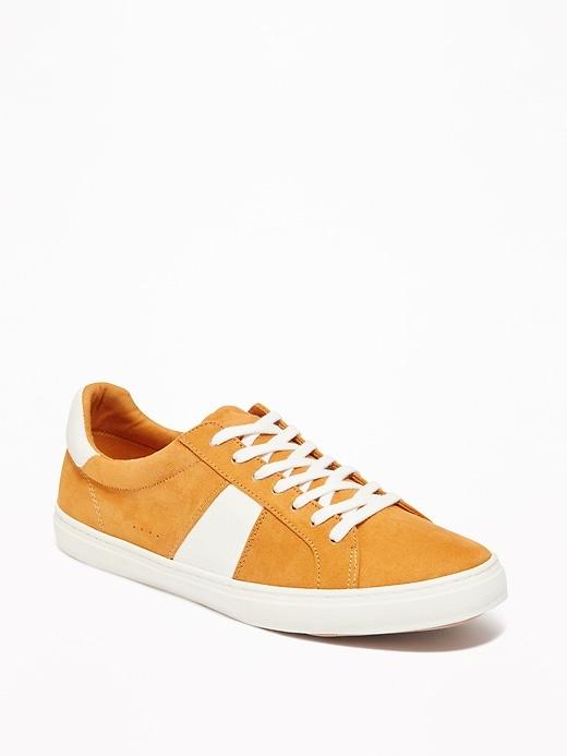 Old Navy Womens Faux-suede Classic Sneakers For Women Mustard Size 5