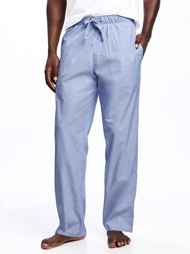 Old Navy Poplin Sleep Pants For Men - Chambray Blue