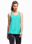 Old Navy Go Dry Cool Mesh Running Tank For Women - Splashng Teal Sql Poly
