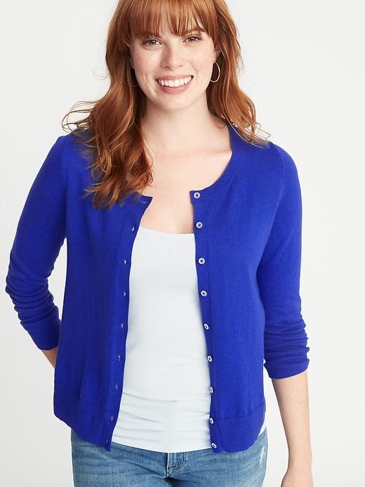 Semi-fitted Button-front Cardi For Women