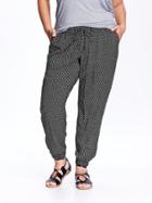 Old Navy Womens Plus Patterned Soft Pants Size 1x Plus - Black Print