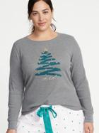 Old Navy Womens Slim-fit Plus-size Graphic Thermal Tee It';s Lit Size 1x