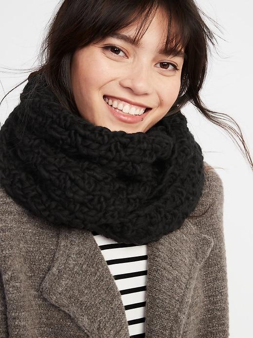 Old Navy Womens Textured Basket-weave Infinity Scarf For Women Blackjack Size One Size