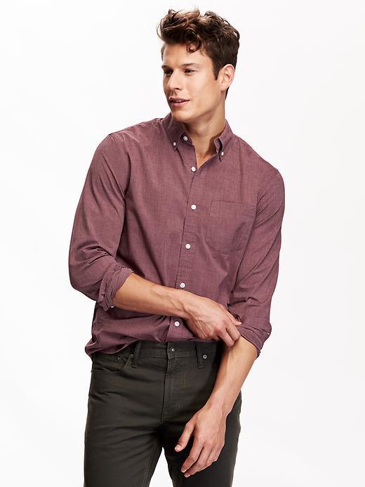 Old Navy Mens Slim Fit Classic Shirts Size Xxl Big - Cabernet Cabaret