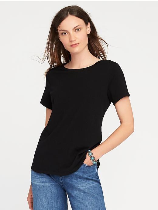 Old Navy Womens Everywear Crew-neck Tee For Women Black Size M