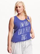 Old Navy Womens Plus Waffle Knit Tank Size 1x Plus - Flower Bunch Blue
