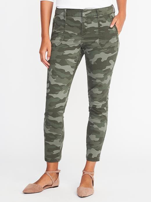Old Navy Womens Mid-rise Utility Pixie Chinos For Women Camouflage Green Size 4