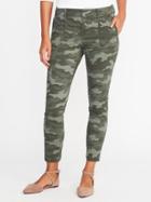 Old Navy Womens Mid-rise Utility Pixie Chinos For Women Camouflage Green Size 4