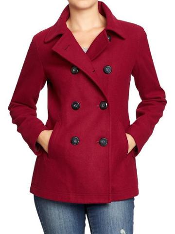Old Navy Old Navy Womens Classic Pea Coats - Wine Country