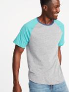 Old Navy Mens Color-blocked Raglan-sleeve Tee For Men Heather Gray Size L