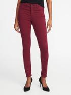 Old Navy Womens Mid-rise Pop-color Rockstar Super Skinny Jeans For Women Maroon Jive Size 14