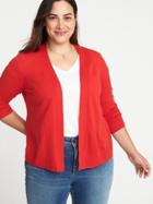 Old Navy Womens Cropped Plus-size Open-front Sweater Vermilion Red Size 1x