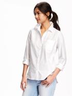 Old Navy Womens Relaxed Classic Shirt For Women Bright White Size Xs