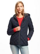 Old Navy Quilted Hooded Jacket For Women - In The Navy