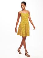 Old Navy Fit & Flare Cami Dress For Women - Yellow Floral