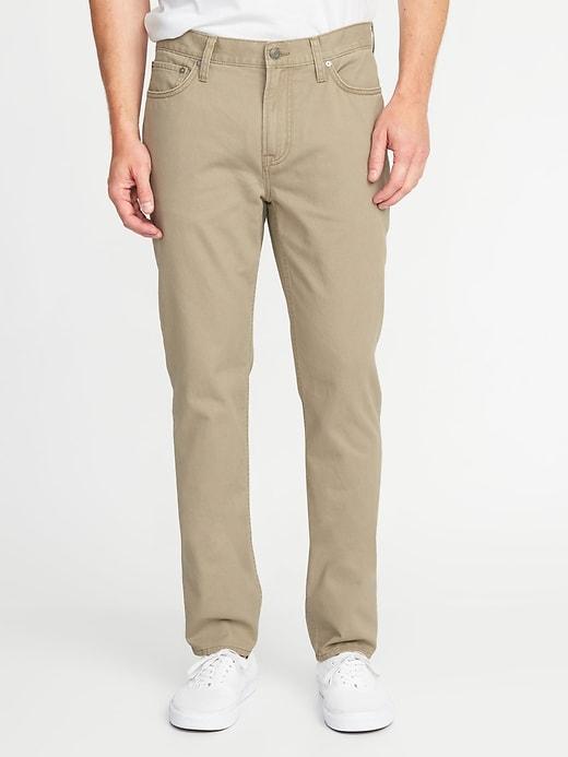Old Navy Mens Straight Five-pocket Twill Pants For Men Surplus Khaki Size 32w