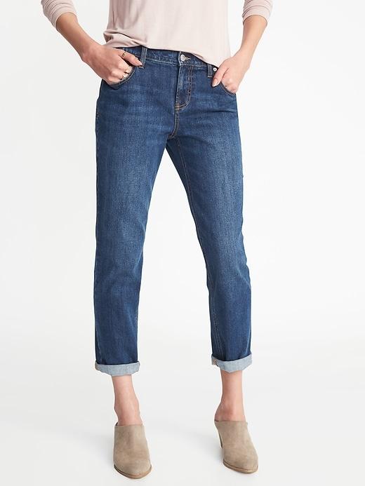Old Navy Womens Boyfriend Straight Jeans For Women Base Blue Size 10