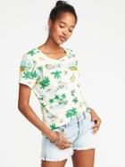 Old Navy Womens Everywear Slub-knit Tee For Women Scenic Print Size L