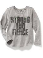 Old Navy Long Sleeve Graphic Tee - Heather Grey