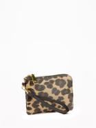 Old Navy Faux Leather Wristlet For Women - Leopard