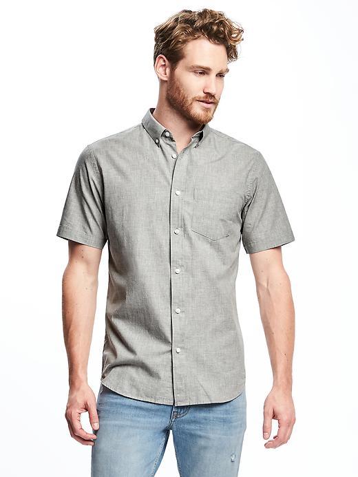 Old Navy Slim Fit Classic Shirt For Men - Heather Gray