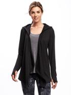 Old Navy Womens Open-front Jersey Hoodie For Women Black Size M