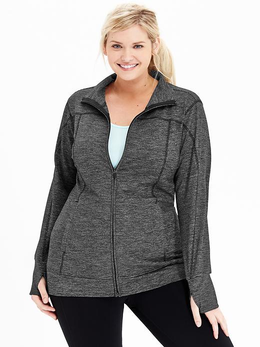 Old Navy Womens Plus Active Tunic Jackets Size 1x Plus - Soft Black Stripe