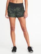 Old Navy Womens Mid-rise 4-way Stretch Mesh-trim Run Shorts For Women Camo Size L