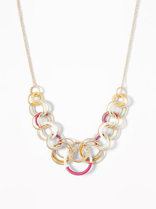 Circle-pendants Chain Necklace For Women