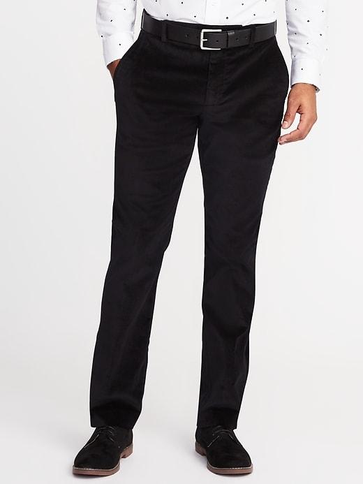 Old Navy Mens Straight Signature Built-in Flex Velvet Pants For Men Black Size 32w
