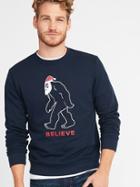 Old Navy Mens Holiday-graphic Sweatshirt For Men Believe Size Xl