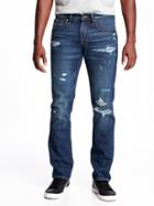 Old Navy Slim Fit Distressed Jeans For Men - Dark Wash