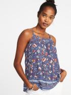 Old Navy Womens Lightweight Floral Swing Cami For Women Navy Floral Size S