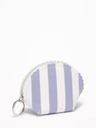 Scalloped Faux-leather Coin Purse For Women