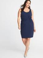 Old Navy Womens Plus-size Sleeveless Twist-front Bodycon Dress Lost At Sea Navy Size 4x