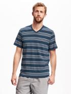 Old Navy V Neck Jersey Tee For Men - Medium Blue Heather