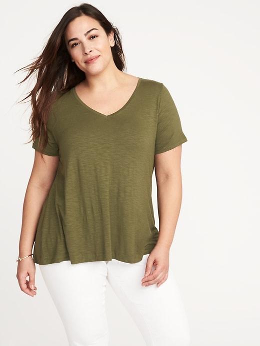 Old Navy Womens Plus-size V-neck Swing Tee Hunter Pines Size 2x