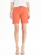 Old Navy Womens Cuffed Bermuda Shorts 6 1/2&quot; Size 0 - Coral Arrangement